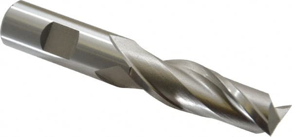Cleveland - 3/4", 2-1/4" LOC, 3/4" Shank Diam, 5-1/4" OAL, 2 Flute, High Speed Steel Square End Mill - Single End, Uncoated, Spiral Flute, 30° Helix, Centercutting, Right Hand Cut, Right Hand Flute, Series HG-2 - Benchmark Tooling