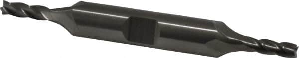 Cleveland - 5/32", 7/16" LOC, 3/8" Shank Diam, 3-1/8" OAL, 4 Flute, Cobalt Square End Mill - Double End, Uncoated, Spiral Flute, 30° Helix, Centercutting, Right Hand Cut, Right Hand Flute, Series HDC-4C - Benchmark Tooling