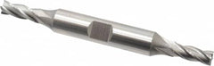 Cleveland - 7/32", 9/16" LOC, 3/8" Shank Diam, 3-1/4" OAL, 4 Flute, Cobalt Square End Mill - Double End, Uncoated, Spiral Flute, 30° Helix, Centercutting, Right Hand Cut, Right Hand Flute, Series HDC-4C - Benchmark Tooling