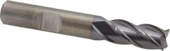 Cleveland - 3/8", 3/4" LOC, 3/8" Shank Diam, 2-1/2" OAL, 4 Flute, Powdered Metal Square End Mill - Single End, TiCN Finish, Spiral Flute, 37° Helix, Centercutting, Right Hand Cut, Right Hand Flute, Series PM-4 - Benchmark Tooling