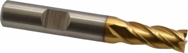 Cleveland - 5/16", 3/4" LOC, 3/8" Shank Diam, 2-1/2" OAL, 4 Flute, Powdered Metal Square End Mill - Benchmark Tooling