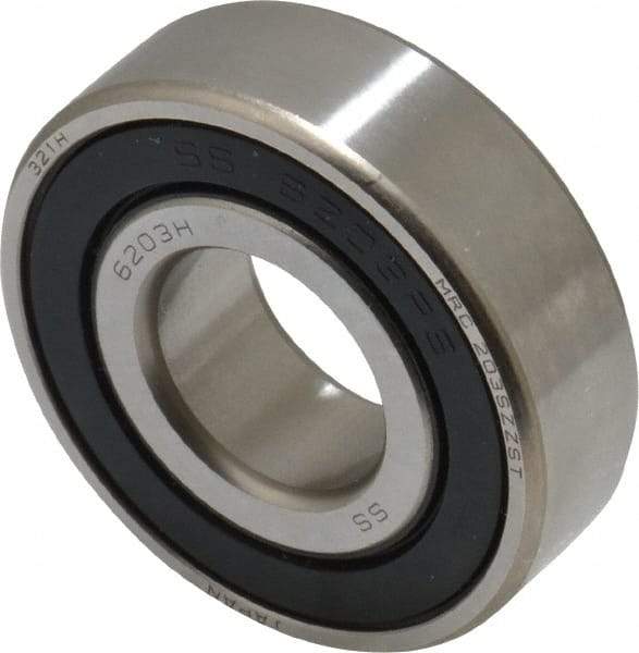 SKF - 17mm Bore Diam, 40mm OD, Double Seal Deep Groove Radial Ball Bearing - 12mm Wide, 1 Row, Round Bore, 4,750 Nm Static Capacity, 7,650 Nm Dynamic Capacity - Benchmark Tooling