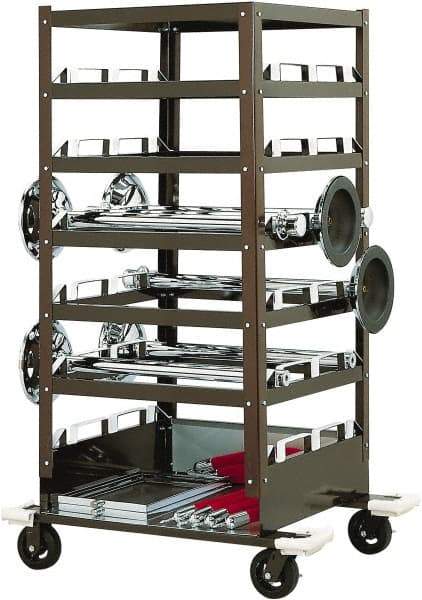 Tensator - 450 Lb Capacity, 32" Wide x 32" Long x 72" High Storage Rack Cart - 6 Shelf, Steel, Rubber Casters - Benchmark Tooling