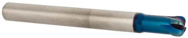 Accupro - 1/4", 4 Flute, Single End, Solid Carbide, 1/16" Corner Radius End Mill - 2-1/2" OAL, 0° Helix, Right Hand Flute, 0.1" LOC, Right Hand Cut, 1/2" Extended Reach - Benchmark Tooling