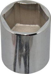 Proto - 1/2" Drive, Standard Hand Socket - 6 Points, 1-3/4" OAL, Chrome Finish - Benchmark Tooling