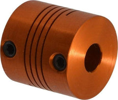 Lovejoy - 1/4" Max Bore Diam, Flexible Screw Hub Coupling - 3/4" OD, 3/4" OAL, Anodized Aluminum - Benchmark Tooling