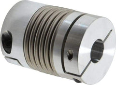 Lovejoy - 3/4" Max Bore Diam, Flexible Bellows Clamp Coupling - 1.77" OD, 2.48" OAL, Aluminum Hub with Stainless Steel Bellows - Benchmark Tooling