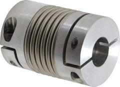 Lovejoy - 3/4" Max Bore Diam, Flexible Bellows Clamp Coupling - 1.77" OD, 2.48" OAL, Aluminum Hub with Stainless Steel Bellows - Benchmark Tooling