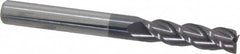 Accupro - 5/16", 1-1/8" LOC, 5/16" Shank Diam, 3" OAL, 3 Flute, Solid Carbide Square End Mill - Single End, AlTiN Finish, Spiral Flute, 40° Helix, Centercutting, Right Hand Cut, Right Hand Flute - Benchmark Tooling