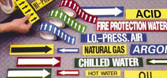 NMC - Pipe Marker with Water Legend and No Graphic - 3/4 to 1-1/4" Pipe Outside Diam, White on Green - Benchmark Tooling