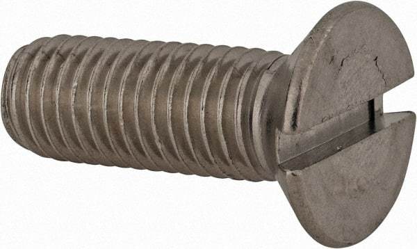 Value Collection - M12x1.75 Metric Coarse, 35mm OAL Slotted Drive Machine Screw - Flat Head, Grade 18-8 & A2 Stainless Steel, Uncoated, Without Washer - Benchmark Tooling