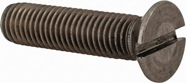 Value Collection - M12x1.75 Metric Coarse, 50mm OAL Slotted Drive Machine Screw - Flat Head, Grade 18-8 & A2 Stainless Steel, Uncoated, Without Washer - Benchmark Tooling