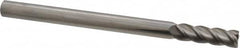 Accupro - 7/16", 1-1/2" LOC, 7/16" Shank Diam, 6" OAL, 4 Flute, Solid Carbide Square End Mill - Single End, Uncoated, Spiral Flute, 40° Helix, Centercutting, Right Hand Cut, Right Hand Flute - Benchmark Tooling