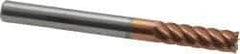 Accupro - 3/16", 5/8" LOC, 3/16" Shank Diam, 2" OAL, 6 Flute, Solid Carbide Square End Mill - Single End, TiCN Finish, Spiral Flute, 40° Helix, Centercutting, Right Hand Cut, Right Hand Flute - Benchmark Tooling