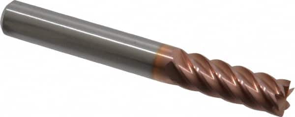 Accupro - 5/16", 7/8" LOC, 5/16" Shank Diam, 2-1/2" OAL, 6 Flute, Solid Carbide Square End Mill - Single End, TiCN Finish, Spiral Flute, 40° Helix, Centercutting, Right Hand Cut, Right Hand Flute - Benchmark Tooling