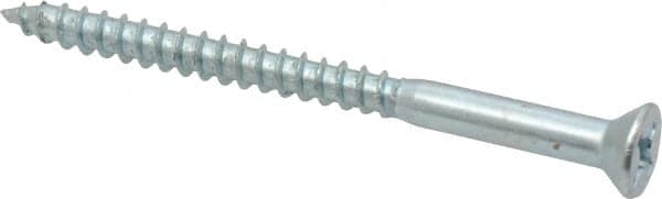 Value Collection - #12, 3" OAL, Phillips Drive, Flat Head Wood Screw - ASME B18.6.1, Zinc Plated Steel, Grade 2 - Benchmark Tooling