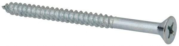 Value Collection - #14, 3-1/2" OAL, Phillips Drive, Flat Head Wood Screw - ASME B18.6.1, Zinc Plated Steel, Grade 2 - Benchmark Tooling