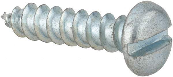 Value Collection - #12 Pan Head Slotted Sheet Metal Screw - Steel, 7/8" Length Under Head, Grade 2 - Benchmark Tooling