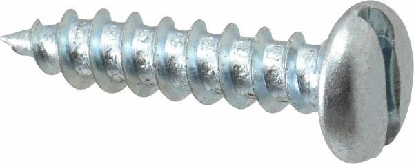 Value Collection - #12 Pan Head Slotted Sheet Metal Screw - Steel, 1" Length Under Head, Grade 2 - Benchmark Tooling