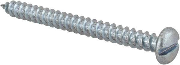 Value Collection - #12 Pan Head Slotted Sheet Metal Screw - Steel, 2-1/2" Length Under Head, Grade 2 - Benchmark Tooling