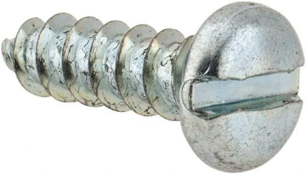 Value Collection - #14 Pan Head Slotted Sheet Metal Screw - Steel, 7/8" Length Under Head, Grade 2 - Benchmark Tooling