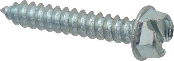 Value Collection - #12 Hex Washer Head Slotted Sheet Metal Screw - Steel, 1-1/4" Length Under Head, Grade 2 - Benchmark Tooling