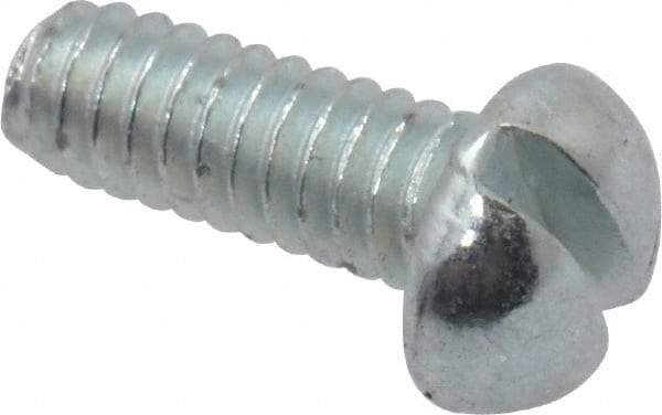 Value Collection - #2-56 UNC, 1/4" Length Under Head Slotted Drive Machine Screw - Round Head, Grade J82 Steel, Zinc-Plated Finish, Without Washer - Benchmark Tooling