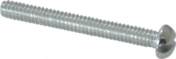 Value Collection - #2-56 UNC, 3/4" Length Under Head Slotted Drive Machine Screw - Round Head, Alloy Steel, Zinc-Plated Finish, Without Washer - Benchmark Tooling