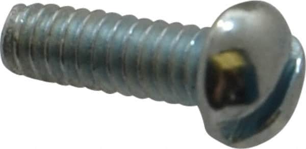 Value Collection - #3-48 UNC, 5/16" Length Under Head Slotted Drive Machine Screw - Round Head, Grade J82 Steel, Zinc-Plated Finish, Without Washer - Benchmark Tooling