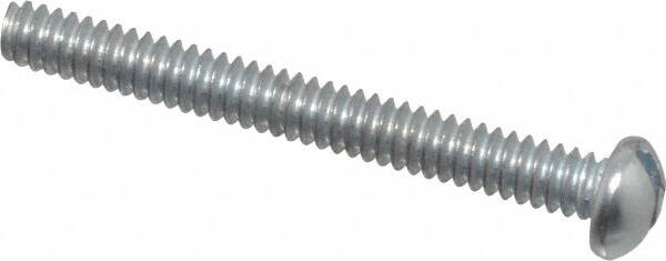 Value Collection - #4-40 UNC, 1" Length Under Head Slotted Drive Machine Screw - Round Head, Grade J82 Steel, Zinc-Plated Finish, Without Washer - Benchmark Tooling