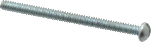 Value Collection - #4-40 UNC, 1-1/2" Length Under Head Slotted Drive Machine Screw - Round Head, Alloy Steel, Zinc-Plated Finish, Without Washer - Benchmark Tooling