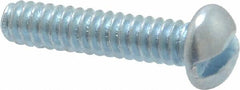 Value Collection - #6-32 UNC, 5/8" Length Under Head Slotted Drive Machine Screw - Round Head, Grade J82 Steel, Zinc-Plated Finish, Without Washer - Benchmark Tooling