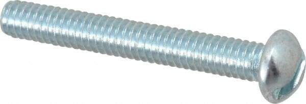 Value Collection - #8-32 UNC, 1-1/4" Length Under Head Slotted Drive Machine Screw - Round Head, Alloy Steel, Zinc-Plated Finish, Without Washer - Benchmark Tooling