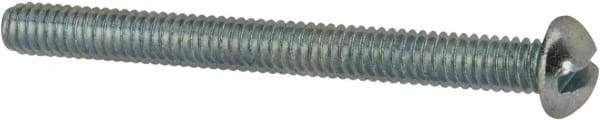 Value Collection - #8-32 UNC, 1-3/4" Length Under Head Slotted Drive Machine Screw - Round Head, Alloy Steel, Zinc-Plated Finish, Without Washer - Benchmark Tooling