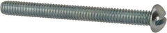Value Collection - #8-32 UNC, 1-3/4" Length Under Head Slotted Drive Machine Screw - Round Head, Alloy Steel, Zinc-Plated Finish, Without Washer - Benchmark Tooling