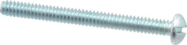 Value Collection - #10-24 UNC, 2" Length Under Head Slotted Drive Machine Screw - Round Head, Alloy Steel, Zinc-Plated Finish, Without Washer - Benchmark Tooling