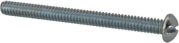 Value Collection - #10-24 UNC, 2-1/4" Length Under Head Slotted Drive Machine Screw - Round Head, Alloy Steel, Zinc-Plated Finish, Without Washer - Benchmark Tooling