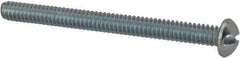 Value Collection - #10-24 UNC, 2-1/4" Length Under Head Slotted Drive Machine Screw - Round Head, Alloy Steel, Zinc-Plated Finish, Without Washer - Benchmark Tooling