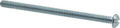 Value Collection - #10-24 UNC, 3" Length Under Head Slotted Drive Machine Screw - Round Head, Alloy Steel, Zinc-Plated Finish, Without Washer - Benchmark Tooling