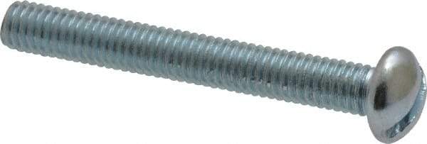 Value Collection - #10-32 UNF, 1-1/2" Length Under Head Slotted Drive Machine Screw - Round Head, Alloy Steel, Zinc-Plated Finish, Without Washer - Benchmark Tooling
