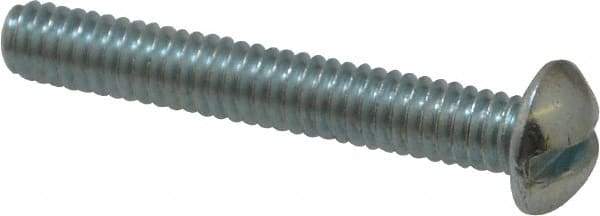 Value Collection - #12-24 UNC, 1-1/2" Length Under Head Slotted Drive Machine Screw - Round Head, Alloy Steel, Zinc-Plated Finish, Without Washer - Benchmark Tooling