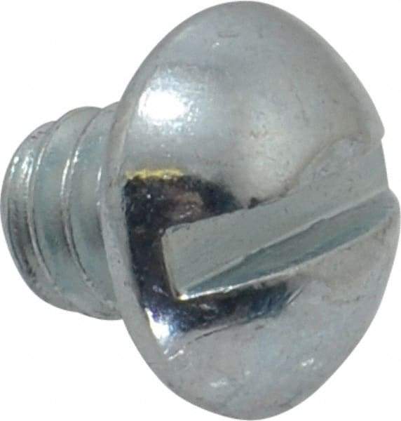 Value Collection - 1/4-20 UNC, 1/4" Length Under Head Slotted Drive Machine Screw - Round Head, Alloy Steel, Zinc-Plated Finish, Without Washer - Benchmark Tooling