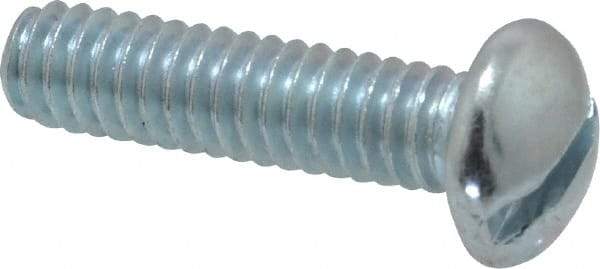Value Collection - 1/4-20 UNC, 1" Length Under Head Slotted Drive Machine Screw - Round Head, Alloy Steel, Zinc-Plated Finish, Without Washer - Benchmark Tooling