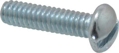 Value Collection - 1/4-20 UNC, 1" Length Under Head Slotted Drive Machine Screw - Round Head, Alloy Steel, Zinc-Plated Finish, Without Washer - Benchmark Tooling