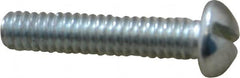 Value Collection - 1/4-20 UNC, 1-1/4" Length Under Head Slotted Drive Machine Screw - Round Head, Alloy Steel, Zinc-Plated Finish, Without Washer - Benchmark Tooling