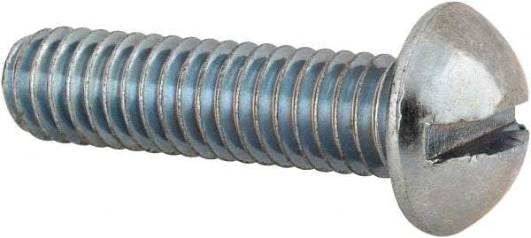 Value Collection - 5/16-18 UNC, 1-1/4" Length Under Head Slotted Drive Machine Screw - Round Head, Alloy Steel, Zinc-Plated Finish, Without Washer - Benchmark Tooling