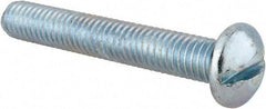 Value Collection - 3/8-16 UNC, 2-1/2" Length Under Head Slotted Drive Machine Screw - Round Head, Alloy Steel, Zinc-Plated Finish, Without Washer - Benchmark Tooling