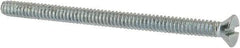 Value Collection - #6-32 UNC, 2" OAL Slotted Drive Machine Screw - Flat Head, Grade 2 Steel, Zinc-Plated Finish, Without Washer - Benchmark Tooling