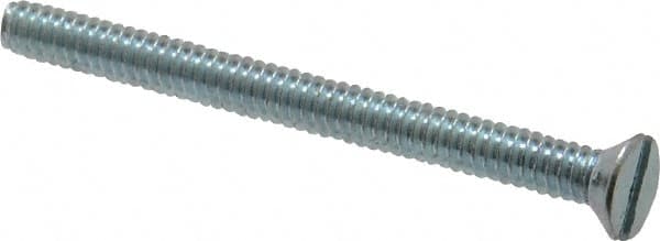 Value Collection - #10-24 UNC, 2-1/4" OAL Slotted Drive Machine Screw - Flat Head, Grade 2 Steel, Zinc-Plated Finish, Without Washer - Benchmark Tooling
