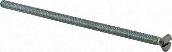 Value Collection - #10-24 UNC, 4-1/2" OAL Slotted Drive Machine Screw - Flat Head, Grade 2 Steel, Zinc-Plated Finish, Without Washer - Benchmark Tooling